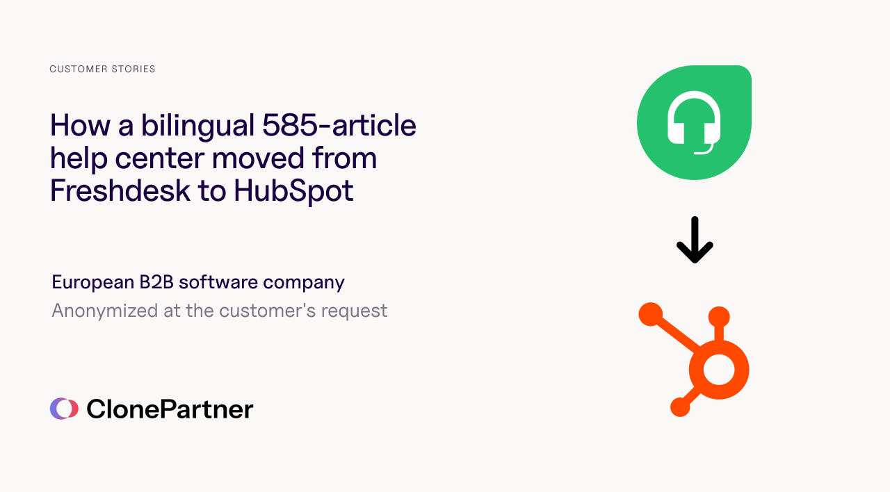 How a Bilingual 585-Article Help Center Moved from Freshdesk to HubSpot Without a Public Write API